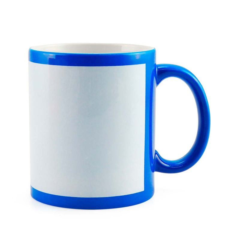 Caneca-para-Sublimacao-de-Ceramica-Cor-Azul-Fluorescente-com-Faixa-Branca