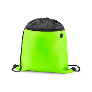 Mochila Tipo Nylon com Bolso e Saída para Fone para Sublimação Verde - 35x40cm