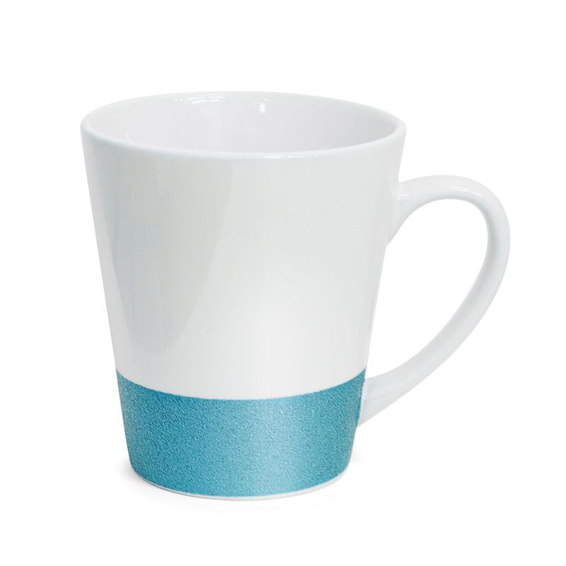 Caneca-para-Sublimacao-Conica-de-Ceramica-Base-Glitter-Azul-Importada