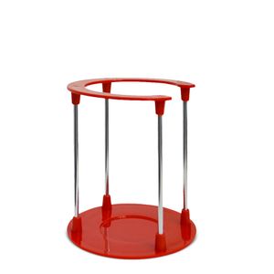 Torre Pequena para Canecas com Haste de Metal e Base em Plástico Vermelho