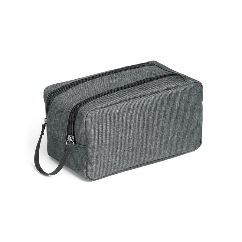Necessaire-de-Poliester-com-Abertura-de-Ziper-Duplo-na-Cor-Cinza---22x10x10cm