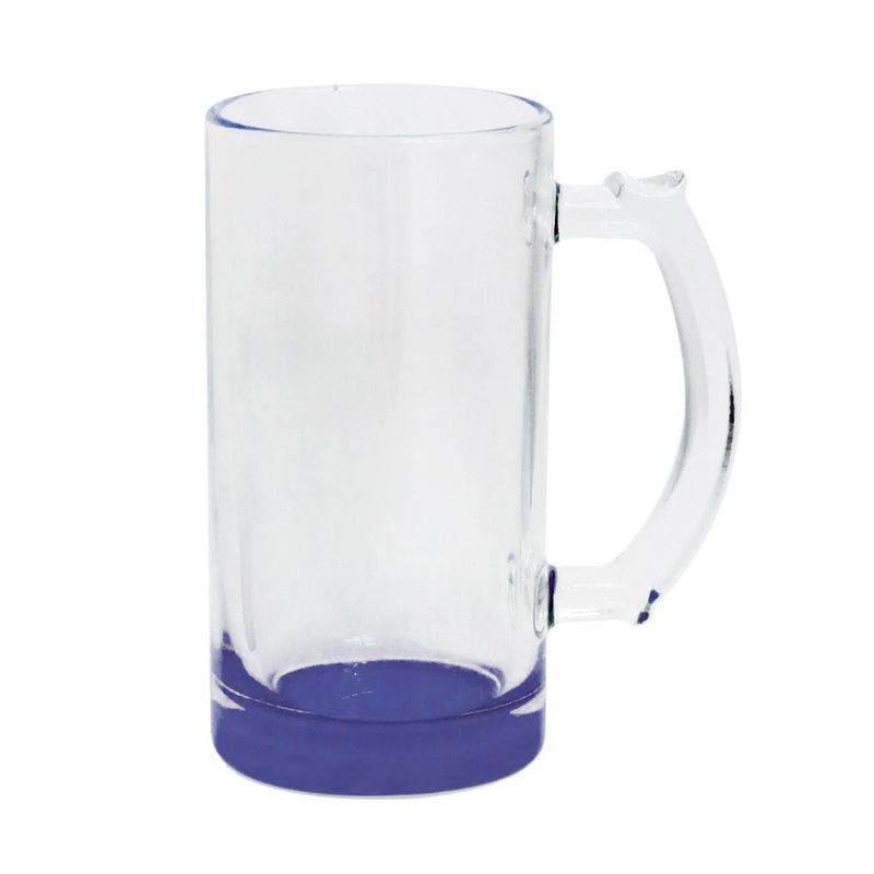 Caneca-de-Chopp-Lisa-em-Vidro-Cristal-Azul-Escuro