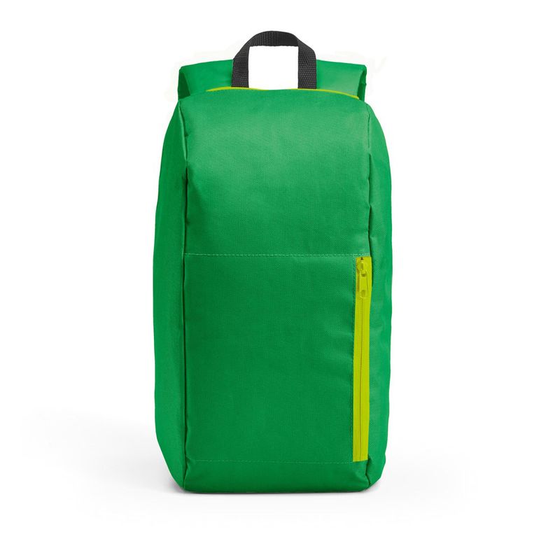 Mochila-de-Poliester-com-Bolso-Frontal-na-Cor-Verde