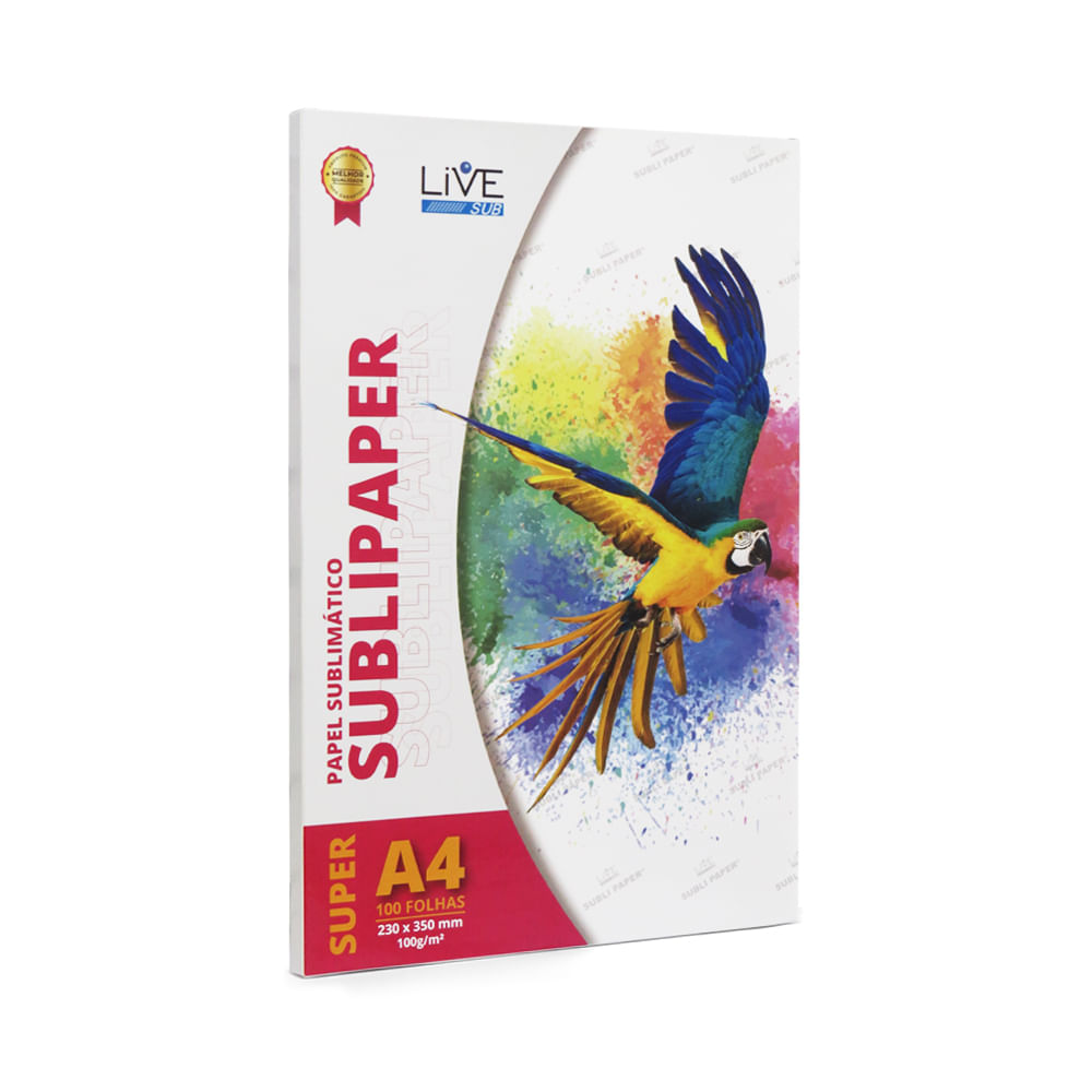 Papel Para Sublimação Live A4 Super 23x35cm 100g 100 Folhas 1 Pacote Socd 2141