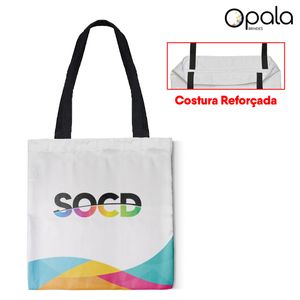 Sacola Ecobag em Poliester 35x35cm alça Preta