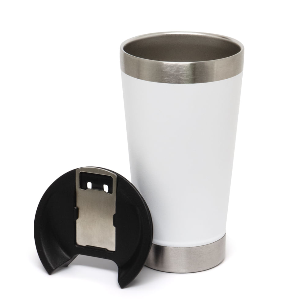   Copo Térmico para DTF-UV ou laser de Aço Inox com Tampa e Abridor - 473ml
