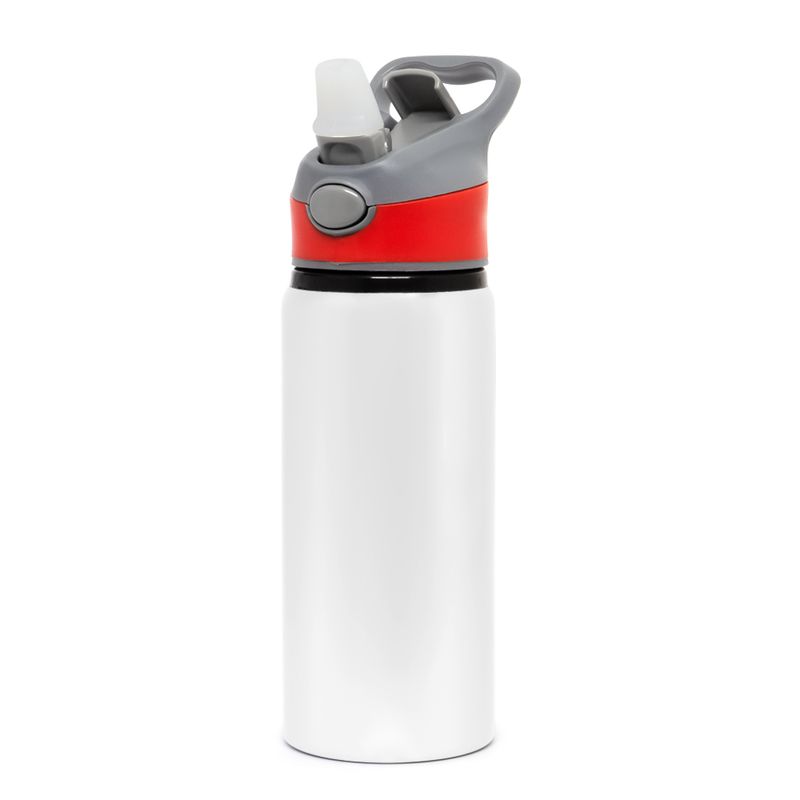 Squeeze-de-Aluminio-Branco-para-Sublimacao-com-Bico-Automatico-Tampa-Vermelha---600ml