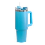 Copo-Termico-para-Laser-Aco-Inox-Azul-Fosco-com-Tampa-em-Acriilico-e-Canudo-1200ml