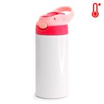 Squeeze-Termico-de-Inox-Branco-Infantil-para-Sublimacao-com-Bico-Automatico-Tampa-400ml