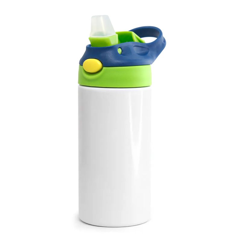 Squeeze-de-Inox-Branco-Infantil-para-Sublimacao-com-Bico-Automatico-Tampa-Azul-e-Verde-400ml-2