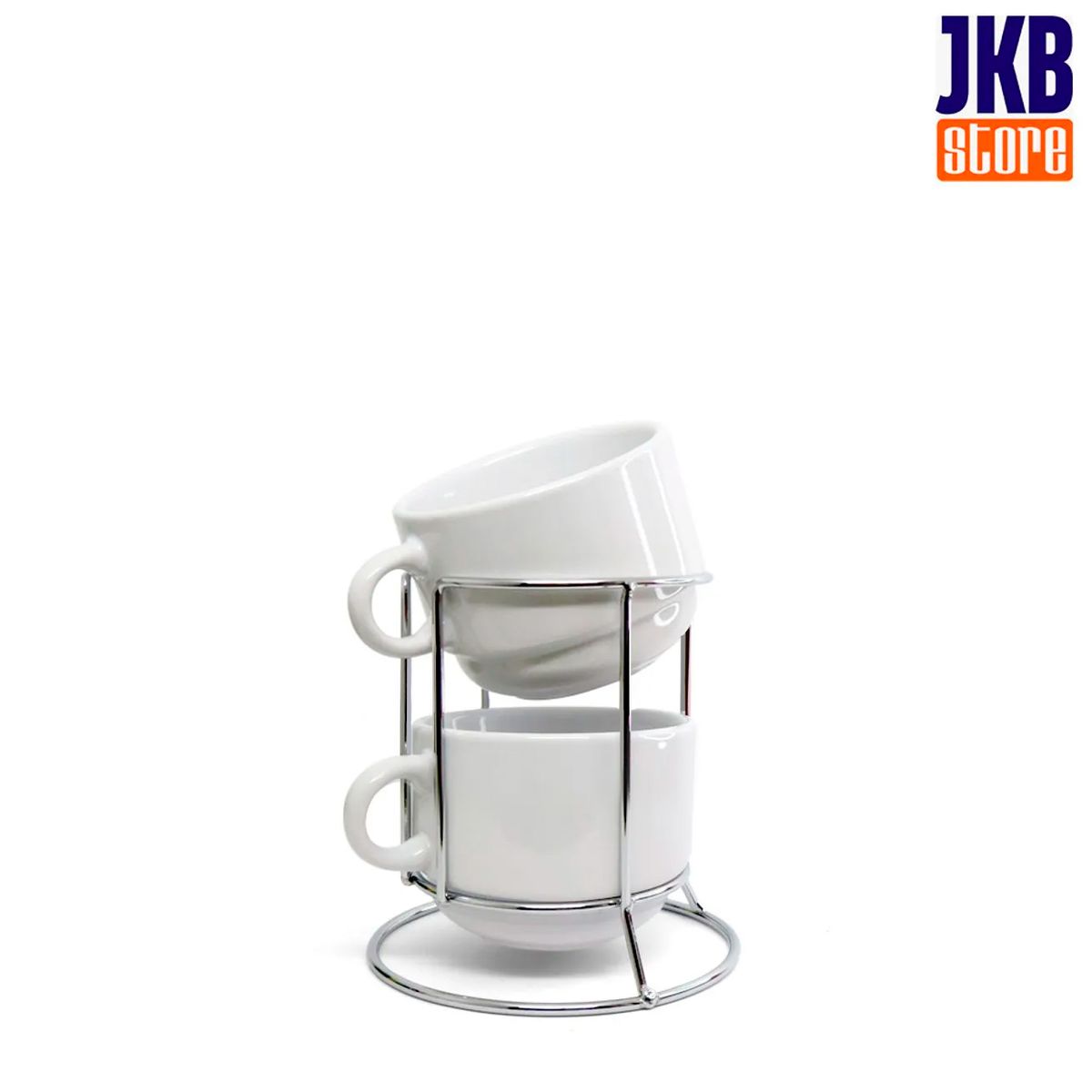 Kit 2 Xicaras de 200ml e Suporte de Metal JKB 