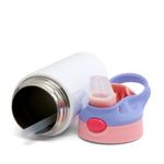 Squeeze-de-Inox-Branco-Infantil-para-Sublimacao-com-Bico-Automatico-Tampa-Rosa-e-Lilas-400ml-3g