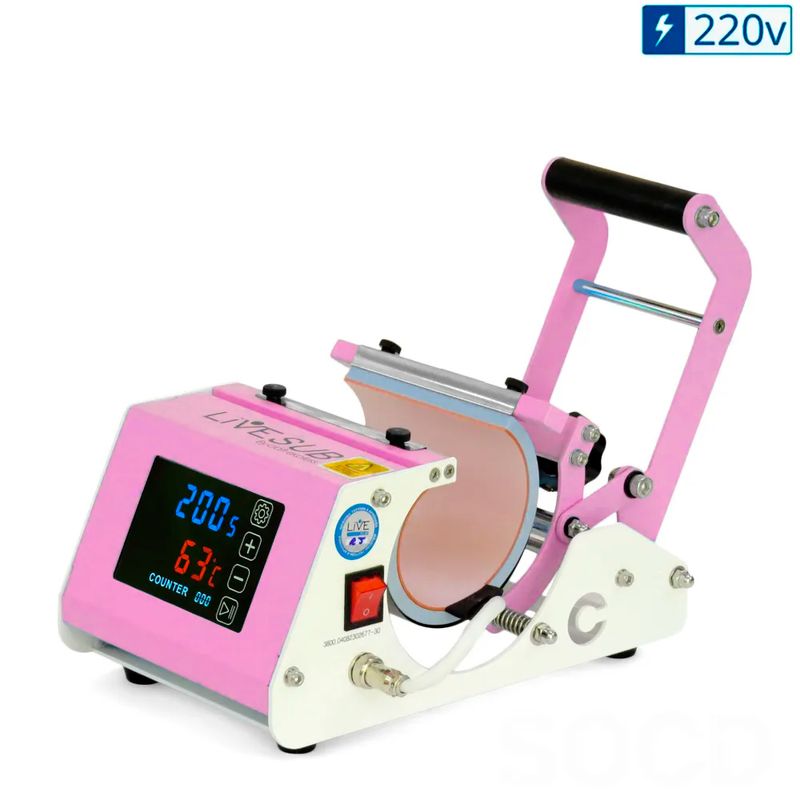 Prensa-Termica-de-Caneca-LIVE-ELITE-CRAFT-Rosa-220v