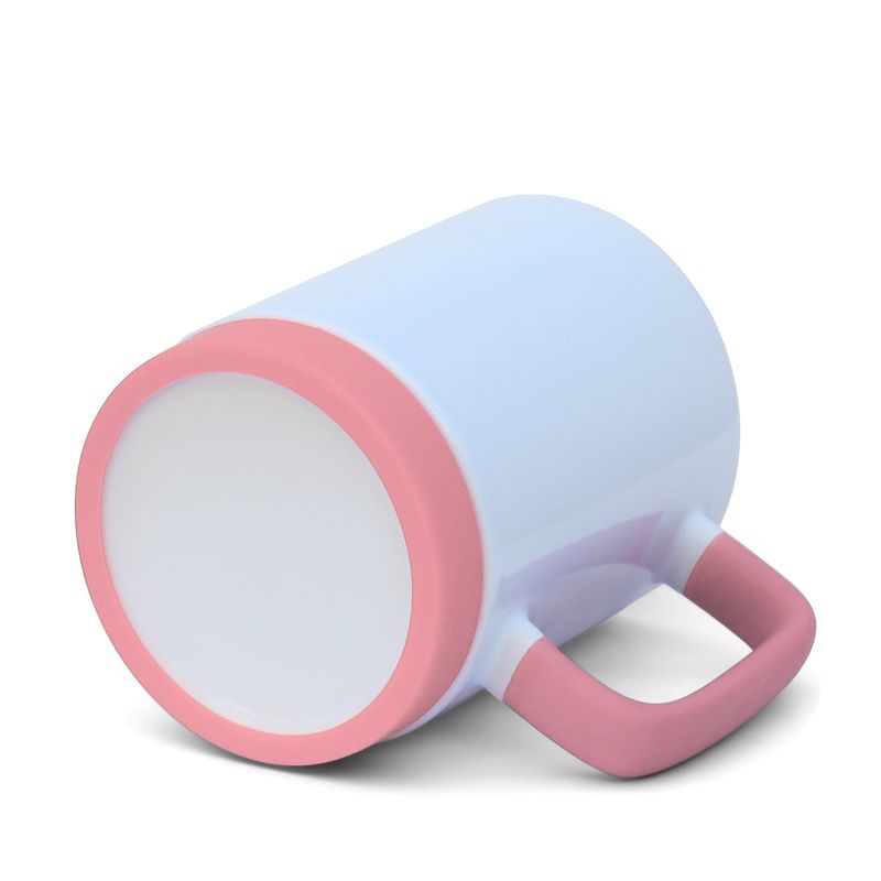 Caneca-para-Sublimacao-de-Ceramica-Branca-com-Alca-Soft-e-Base-em-Silicone-com-Interior-Rosa-3