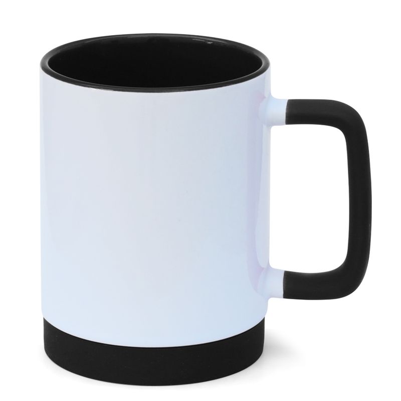 Caneca-para-Sublimacao-de-Ceramica-Branca-com-Alca-Soft-e-Base-em-Silicone-com-Interior-Preta