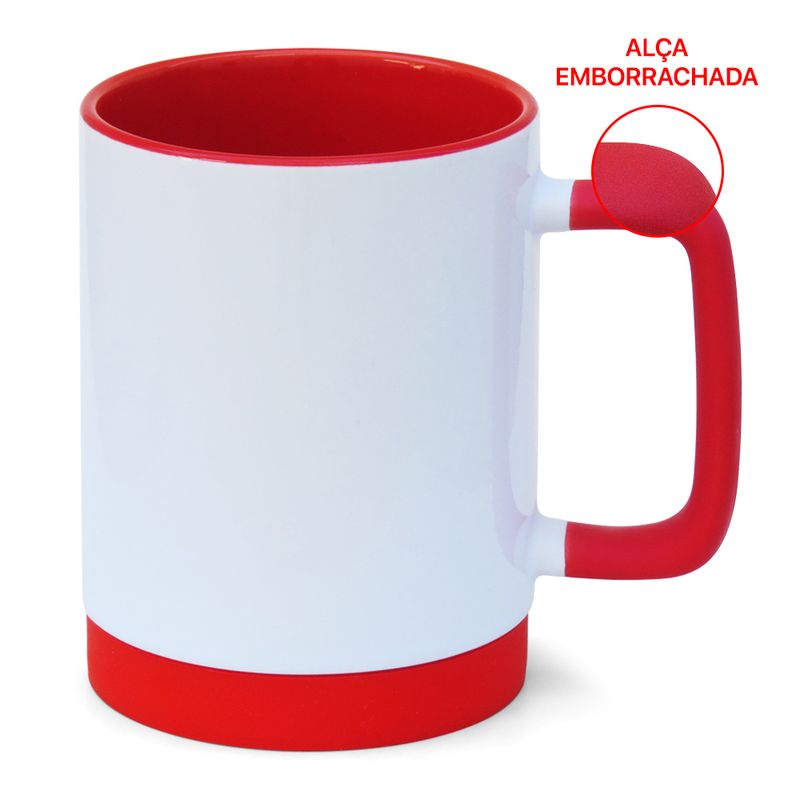 Caneca-para-Sublimacao-de-Ceramica-Branca-com-Alca-Soft-e-Base-em-Silicone-com-Interior-Vermelha-4