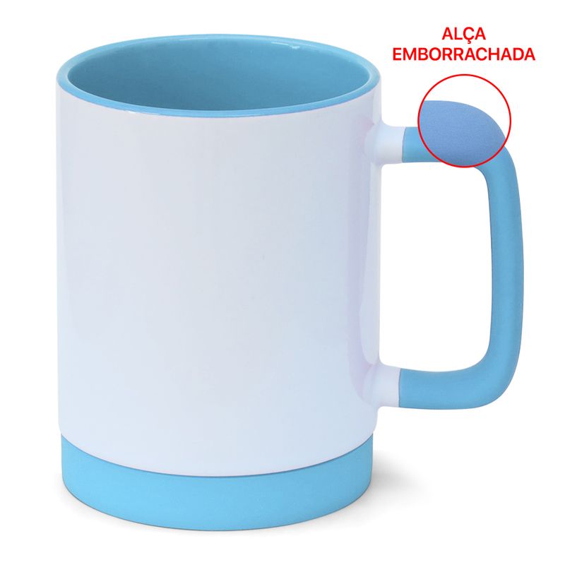 Caneca-para-Sublimacao-de-Ceramica-Branca-com-Alca-Soft-e-Base-em-Silicone-com-Interior-Azul-bebe