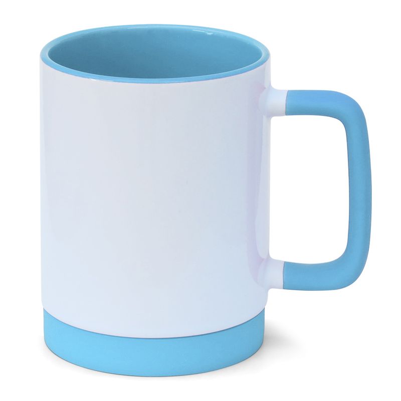 Caneca-para-Sublimacao-de-Ceramica-Branca-com-Alca-Soft-e-Base-em-Silicone-com-Interior-Azul-bebe-1