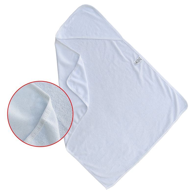 Toalha-de-Banho-Infantil-Branca-com-Capuz-para-Sublimacao-com-Vies-Branco