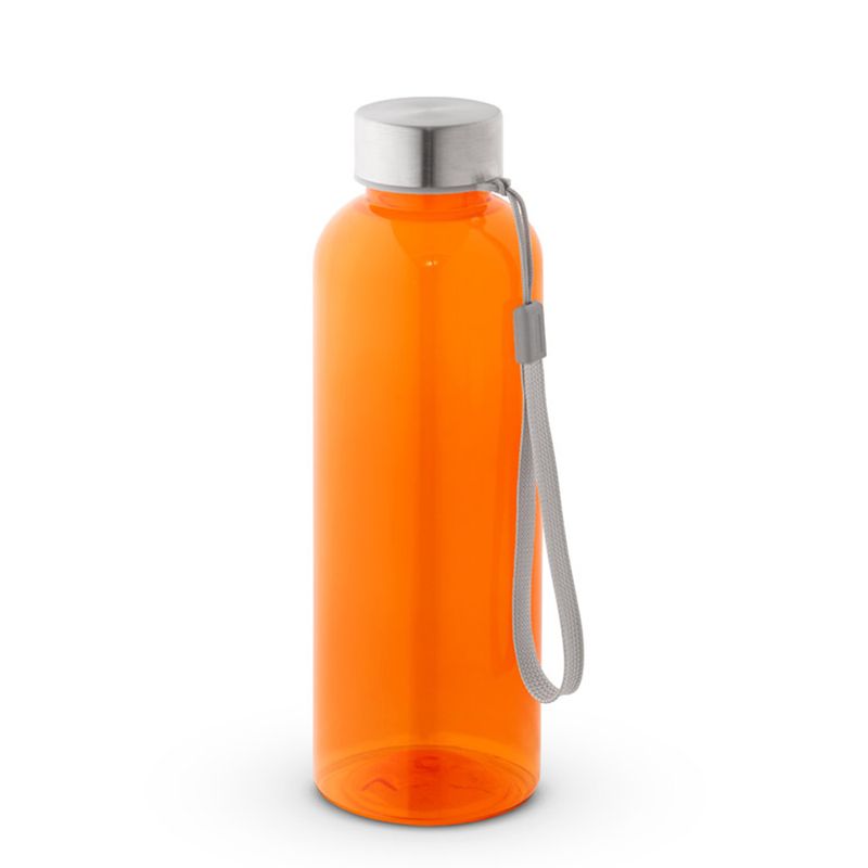 Garrafa-de-Plastico-Cristal-Laranja-com-Tampa-de-Inox-e-Cordinha-580ml