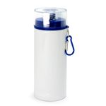 Squeeze-de-Aluminio-Branco-para-Sublimacao-com-Tampa-Acriilica-Cristal-de-Rosca-Mosquetao-Vermelha-600ml