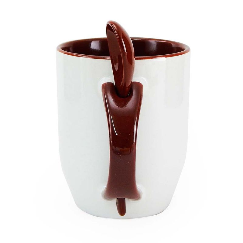 Caneca-para-Sublimacao-de-Ceramica-Branca-com-Alca-Interior-e-Colher---Marrom-2