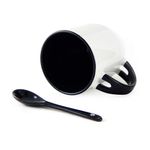 Caneca-para-Sublimacao-de-Ceramica-Branca-com-Alca-Interior-e-Colher---Preta-1
