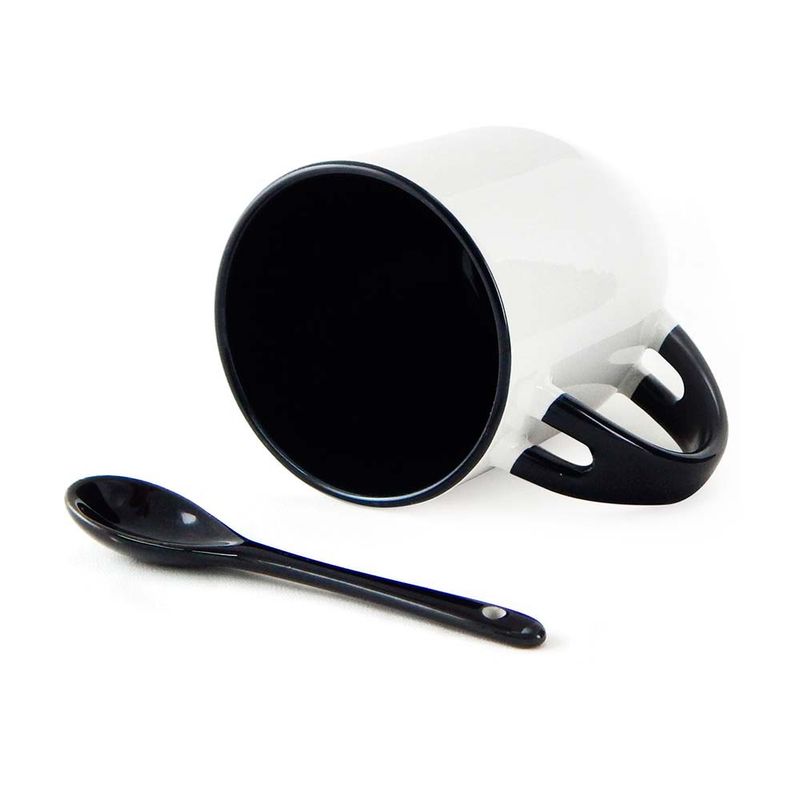 Caneca-para-Sublimacao-de-Ceramica-Branca-com-Alca-Interior-e-Colher---Preta-1