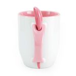 Caneca-para-Sublimacao-de-Ceramica-Branca-com-Alca-Interior-e-Colher---Rosa-2