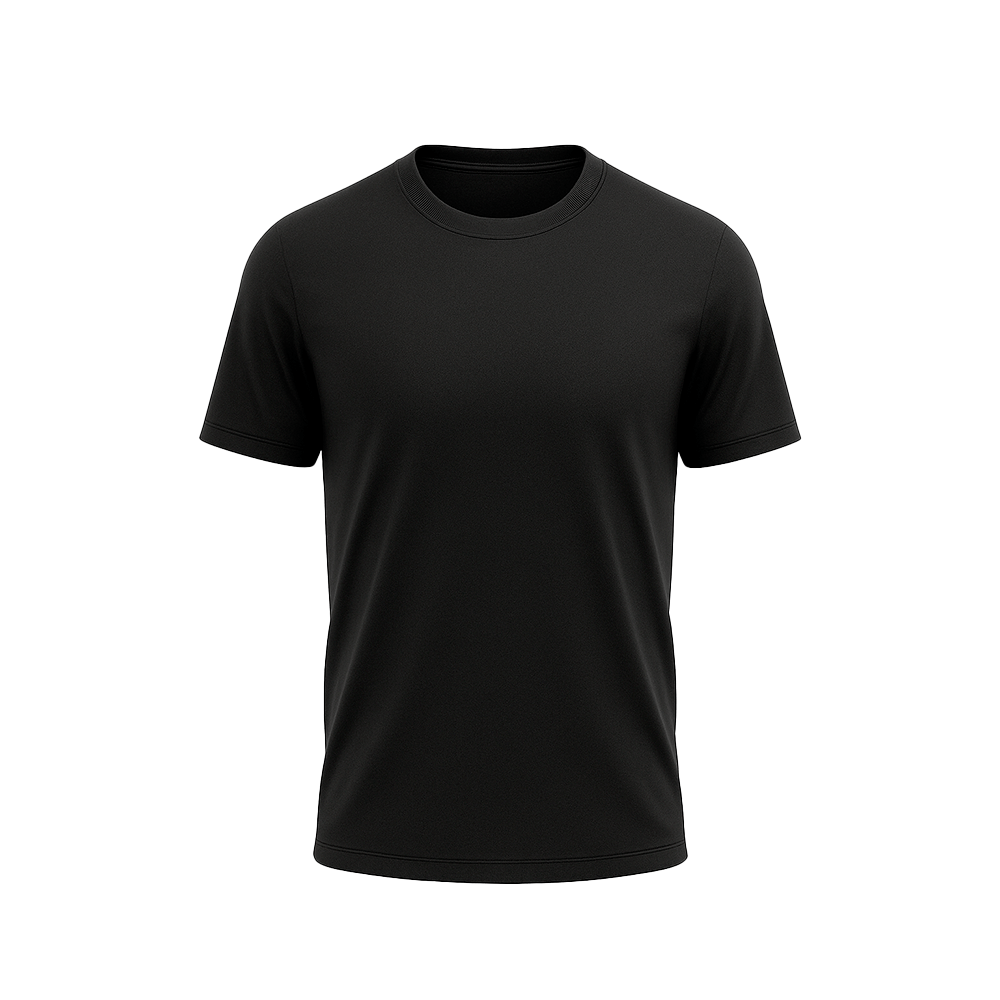 Camiseta preta tradicional Poliester 