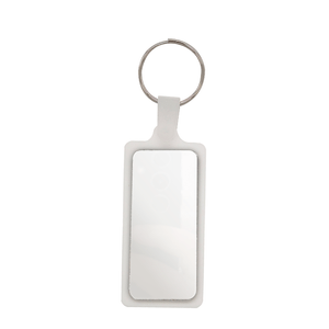 Chaveiro de Acrílico Branco Espelho Prata para DTF-UV Retangular 2,5x5cm - 1 Unidade